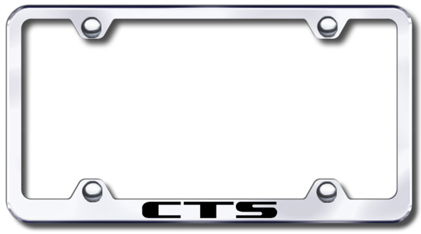 Cadillac CTS Laser Etched Stainless Steel Wide License Plate Frame - Finish:Brush