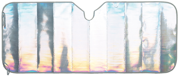 Sunblock Carbon Fiber Premium 3 Layer Accordian Sunshade - Size:Standard