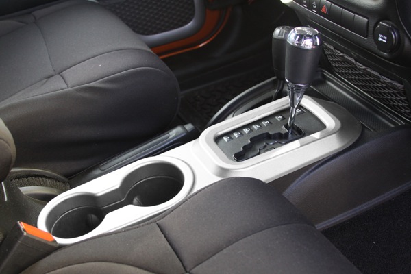 Jeep Wrangler JK Center Cup Console Trim (2011-2018) - Style:Automatic/Silver