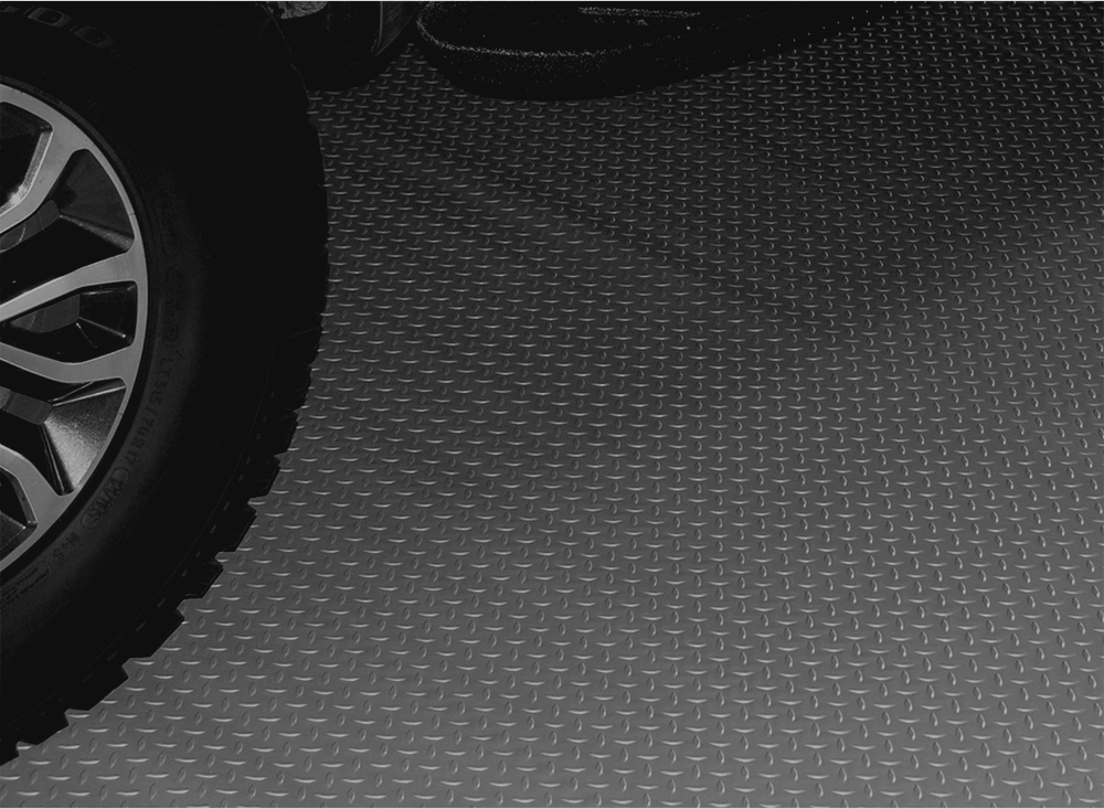 Charcoal Textured Diamond Deck Rollout Flooring Car Mat - Size:Small
