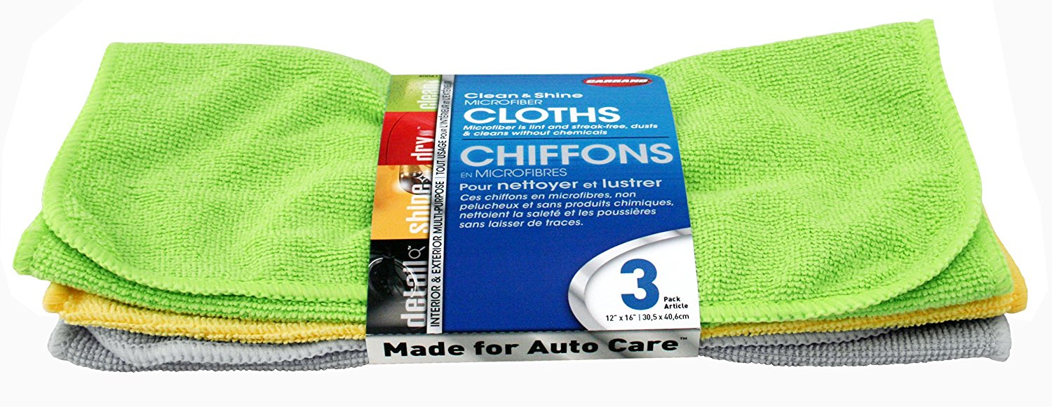 Carrand Clean & Shine Microfiber Towels (3 Pack)