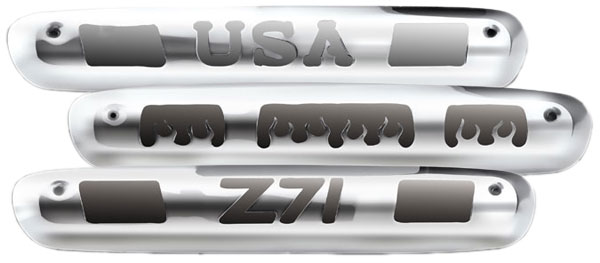 Chevy/GMC Polished Aluminum Third Brake Light Covers (2004-2010) - Part Number:98004P