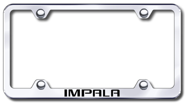 Chevy Impala Laser Etched Stainless Steel Wide License Plate Frame - Finish:Mirror