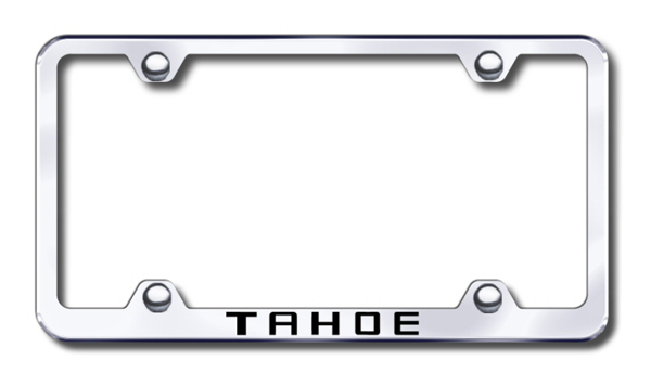 Chevy Tahoe Laser Etched Stainless Steel Wide License Plate Frame - Finish:Mirror