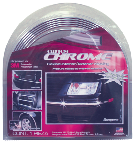Custom Chrome Flexible Interior/Exterior Molding (1/4" Wide)