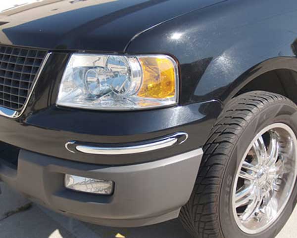 Deluxe Chrome Bumper Guards - Style:BLACK AND CHROME