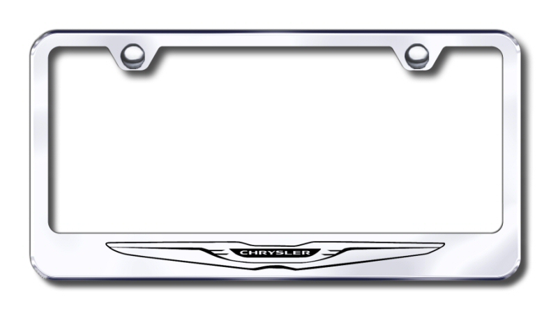 Chrysler Logo Laser Etched Stainless Steel License Plate Frame - Finish:Mirror