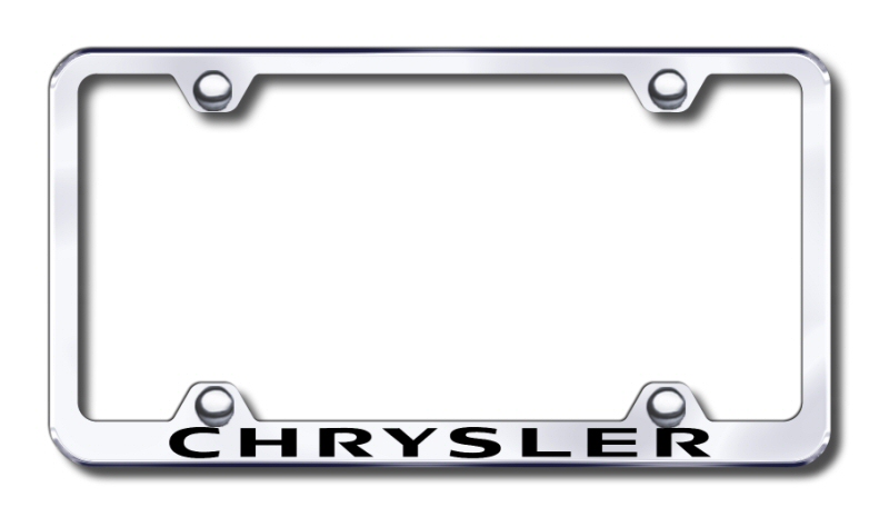 Chrysler Laser Etched Stainless Steel Wide License Plate Frame - Finish:Brush