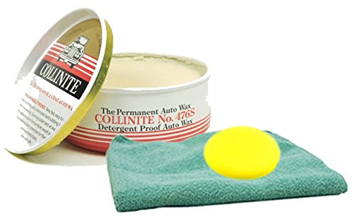 Collinite 476S Double-Coat Paste Wax (9 oz.), Microfiber Cloth & Foam Pad Kit
