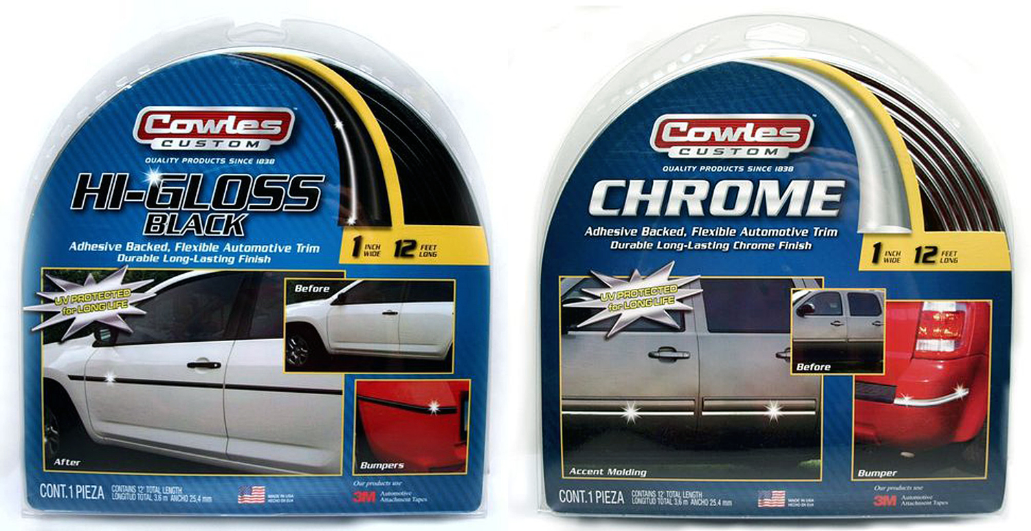 Cowles Custom Automotive Trim (1" x 12ft) - Colors:Hi-Gloss Black