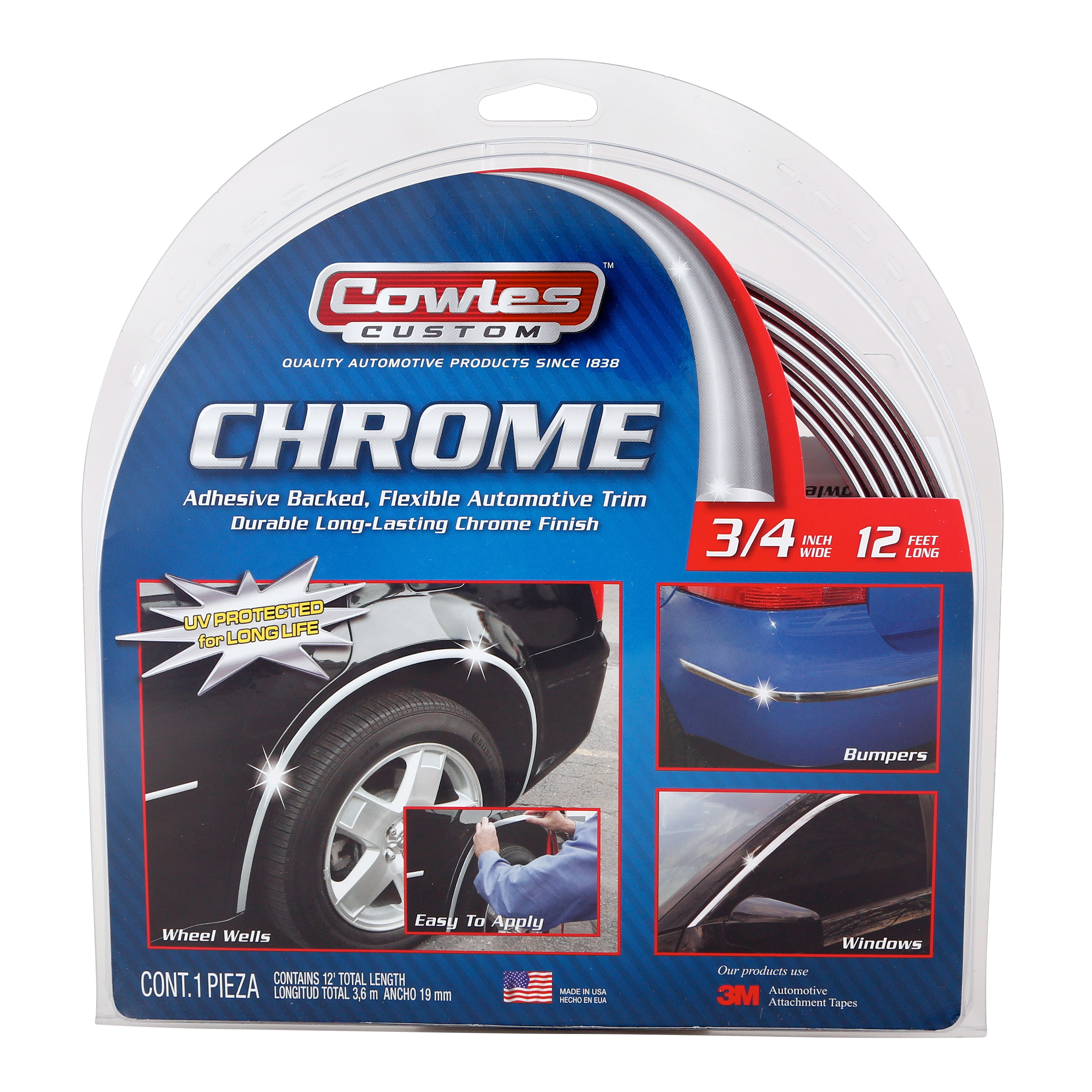 Custom Chrome Flexible Interior/Exterior Molding (3/4" Wide)