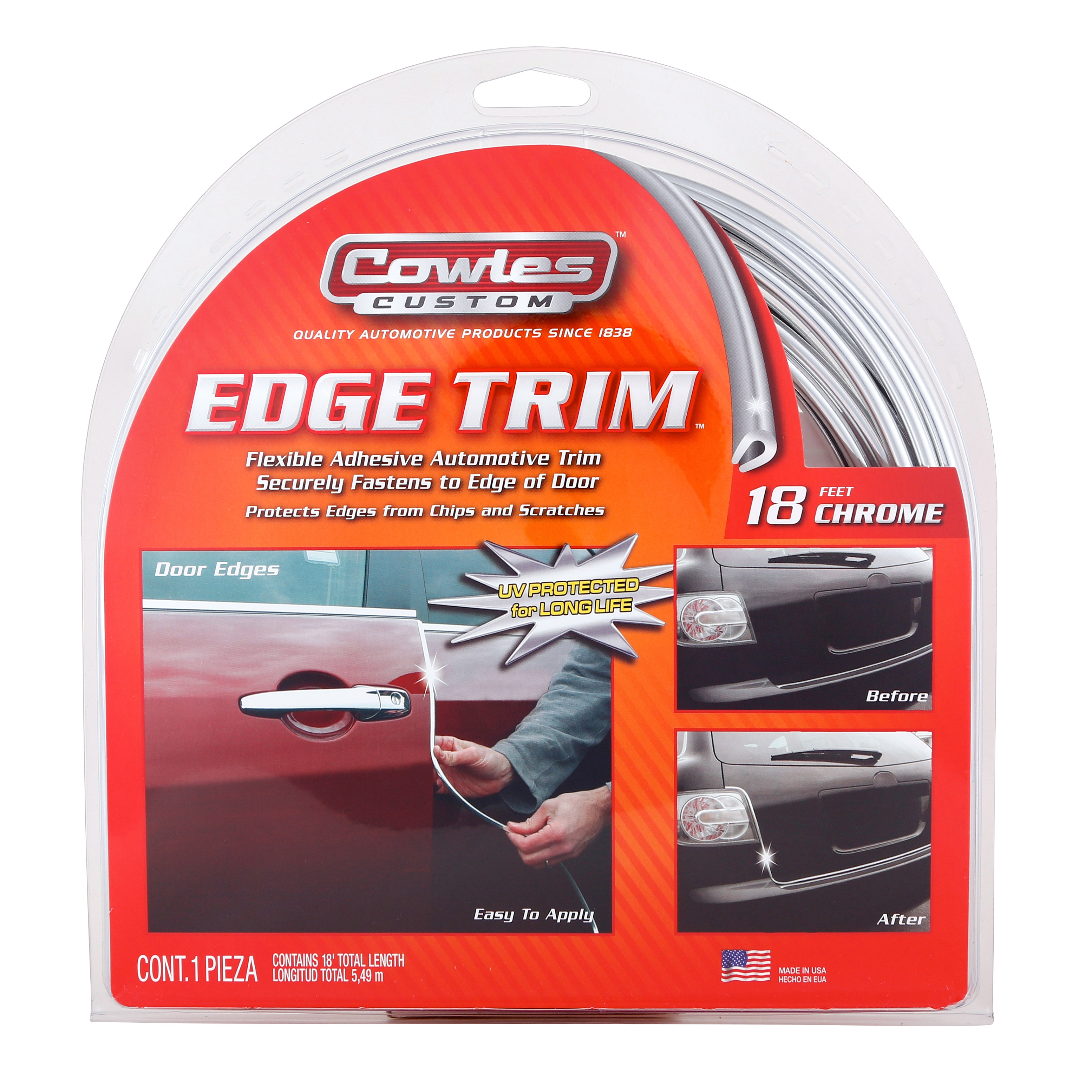 Edge Trim Flexible Edge Molding - Color:Chrome