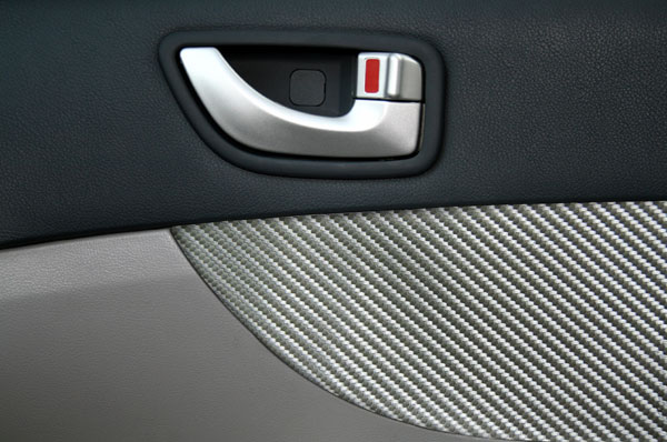 Heads-Up OptionZ Carbon Stylized Door Panel Fabric Recovery Kit - Color:Lambo Yellow