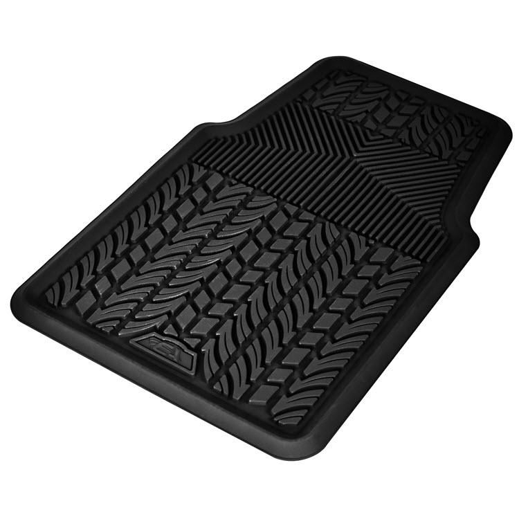 Heavy Duty Front Rubber Floor Mat (1 Piece) - Color:Black