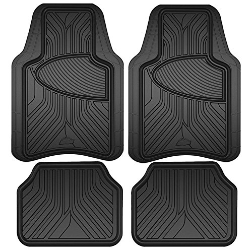 Armor All All Season Heavy Duty 4 Piece Rubber Floor Mat Set - Color:Gray