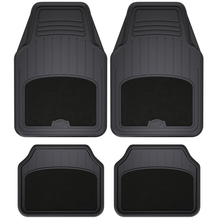 Armor All Carpet & Rubber 4 Piece Black Floor Mat Set