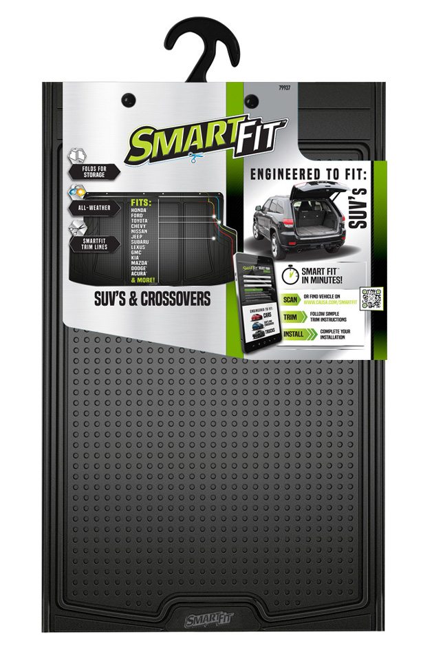 Smart-Fit All Weather Black Rubber Cargo Mat for SUV's and Crossovers