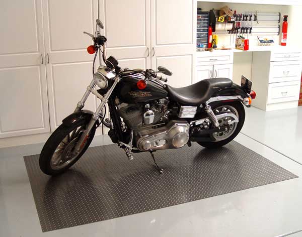 Diamond Deck Rollout Flooring Motorcycle Mat - Color:Pewter