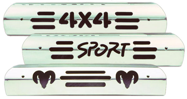 Dodge Polished Aluminum Third Brake Light Covers (2002-2010) - Part Number:43000P