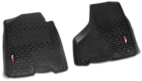 Dodge Ram Crew Cab Front All Terrain Floor Liners-Pair (2009-2018) - Color:Black