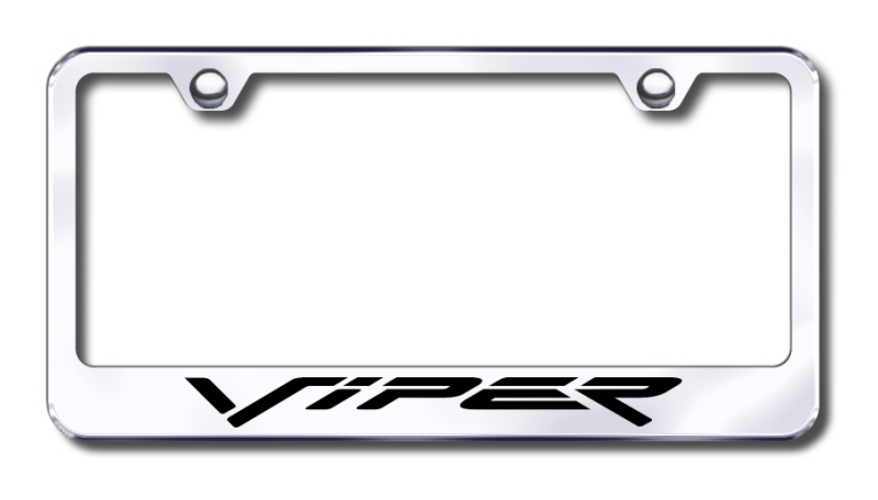 Dodge Viper Laser Etched Stainless Steel License Plate Frame - Finish:Brush