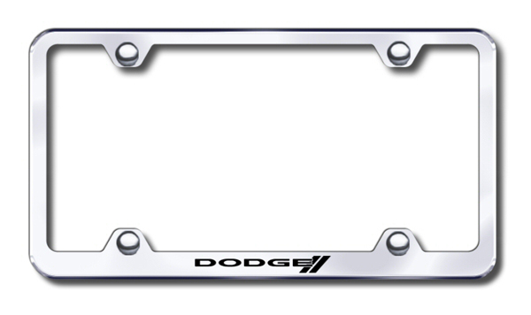 Dodge Laser Etched Stainless Steel Wide License Plate Frame - Finish:Brush
