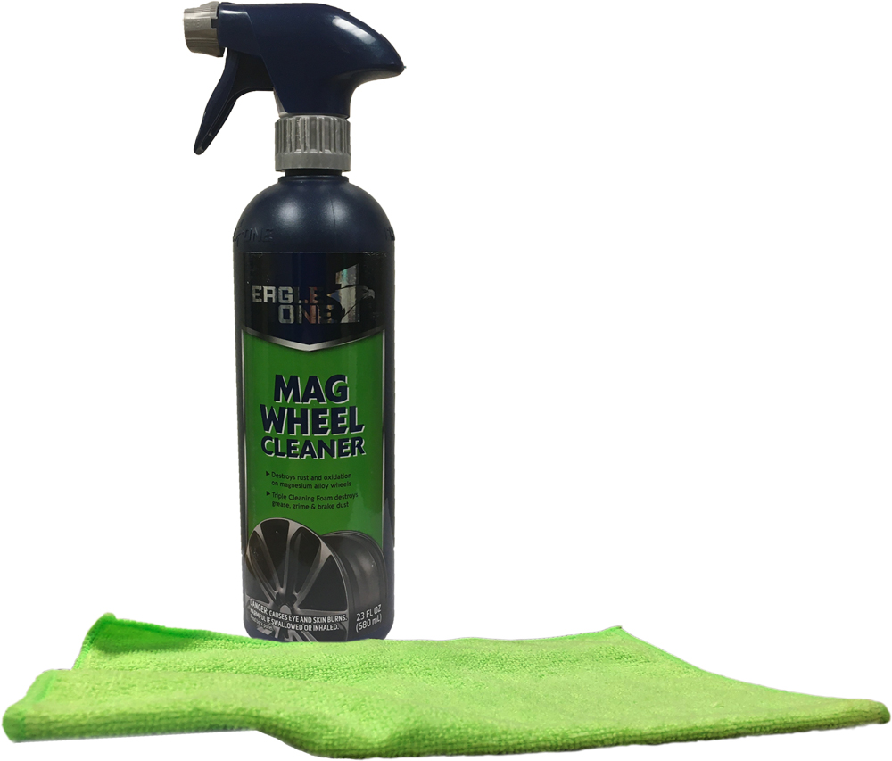 Eagle One Triple Cleaning Foam Mag Wheel Cleaner (23 oz.), Microfiber Cloth Kit