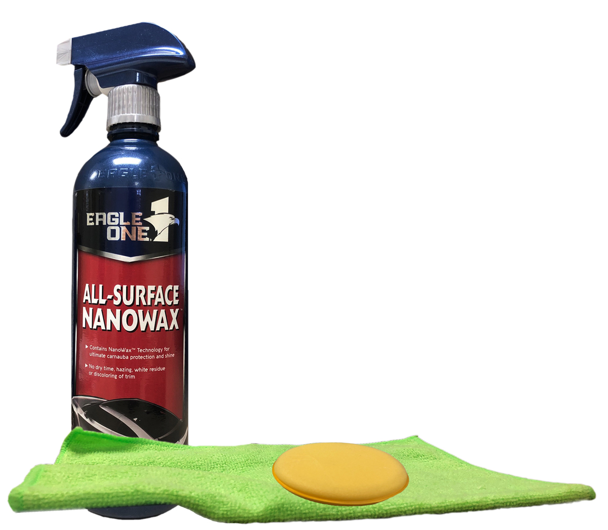 Eagle One All Surface NanoWax Spray (23 oz.), Microfiber Cloth & Foam Pad Kit