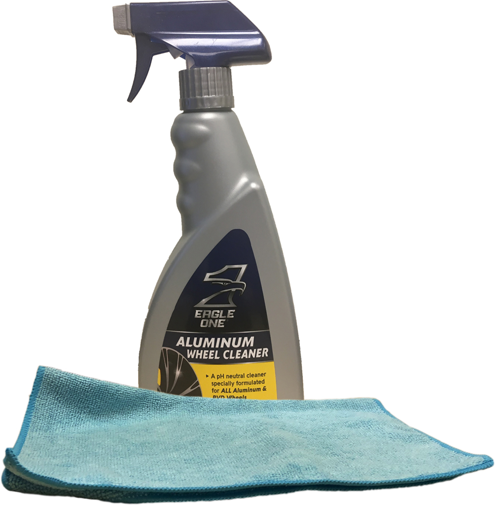 Eagle One PVD & Aluminum Wheel Cleaner (23 oz.), Microfiber Cloth Kit