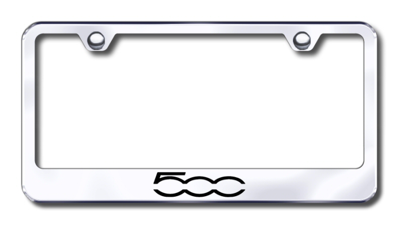 Fiat 500 Laser Etched Stainless Steel License Plate Frame - Finish:Brush