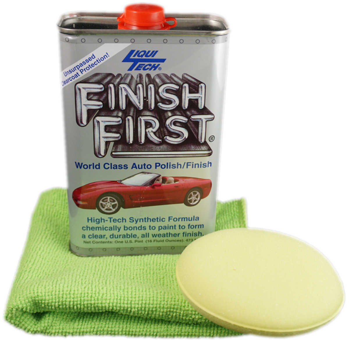 Finish First Car Polish & Finish (16 oz), with Microfiber Cloth & Pad Kit