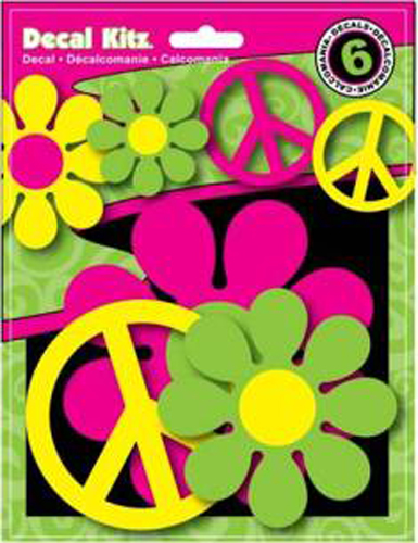 Flower & Peace Self Adhesive Vinyl Decal Set