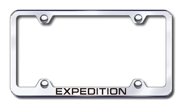 Ford Expedition Laser Etched Stainless Steel Wide License Plate Frame - Finish:Mirror