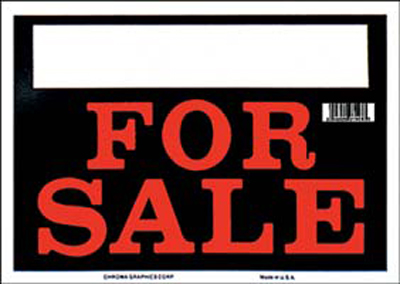 Black & Red For Sale Sign (8" x 12")