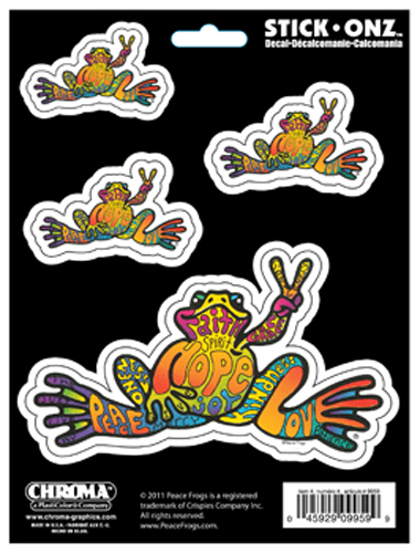 Peace Frog Self-Adhesive Decal