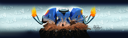 Grafix Jam Blue 4 X 4 Rear Window Decal - Size:53 X 14