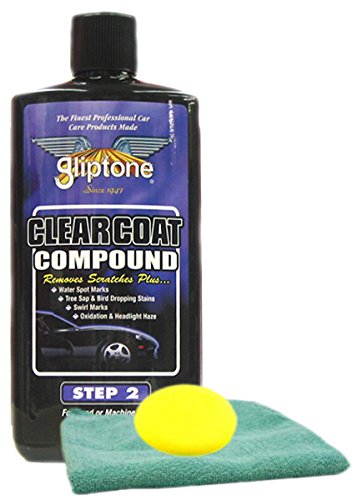 Gliptone Clearcoat Compound (16 oz), Microfiber Cloth & Foam Pad Kit