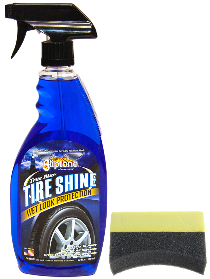 Gliptone True Blue Professional Tire Shine (22 oz) & Applicator Pad Kit