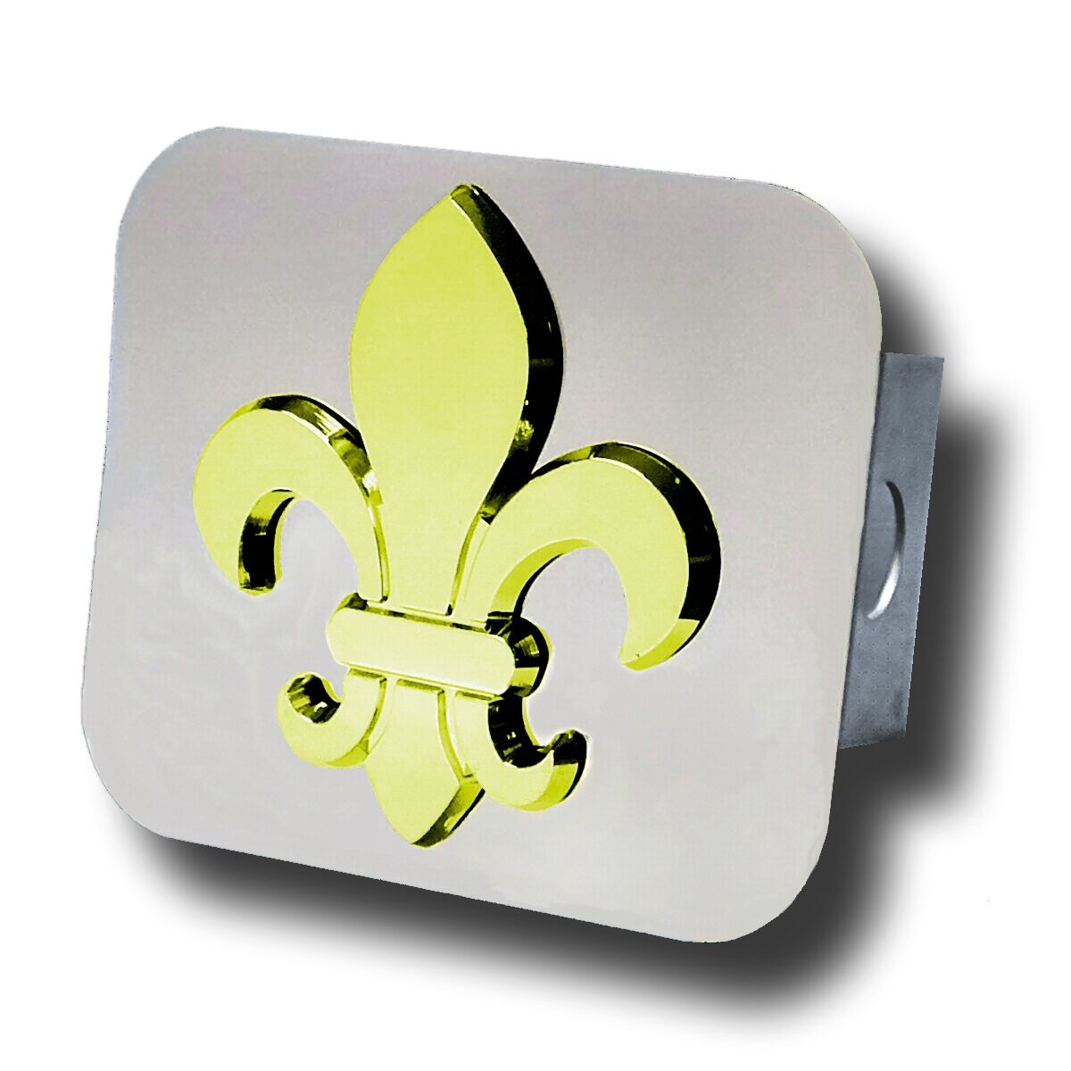 Gold-Plated Fleur-De-Lis Stainless Steel Hitch Plug