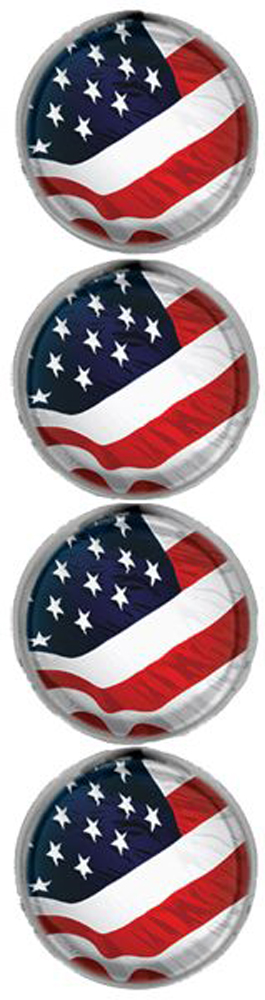 USA Flag License Plate Fastener Graphic Caps (Set of 4)