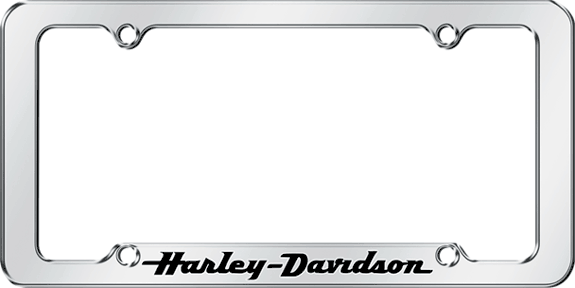 Harley Davidson Script Chrome Metal License Plate Frame
