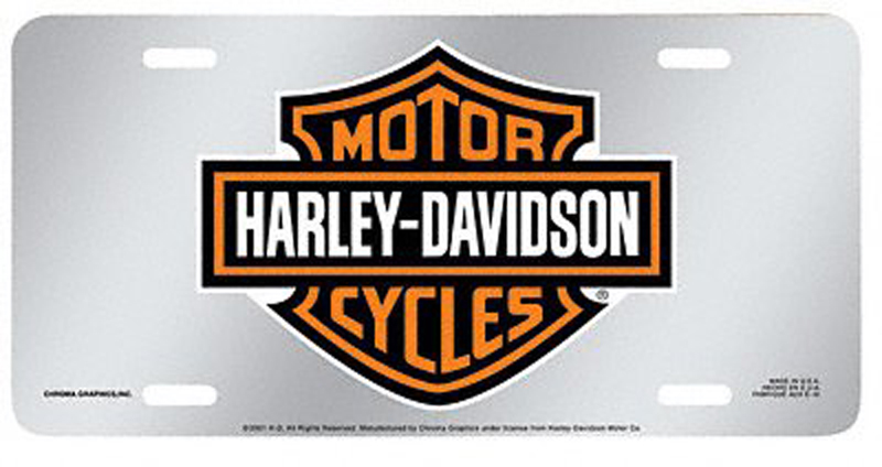 Harley Davidson Mirrored Acrylic Auto Tag