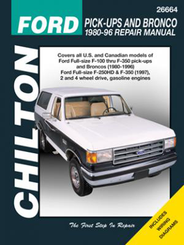 Ford F150, F250, F350 and Bronco Chilton Repair Manual (1980-1996)
