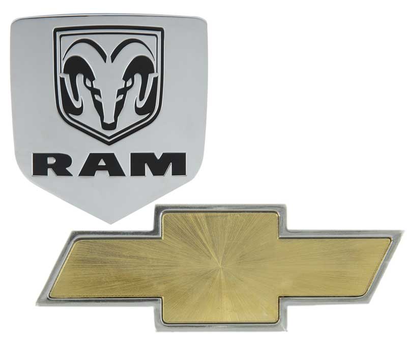 Chevy/Dodge Logo Chrome Hitch Cover - Hitch Cover:DODGE