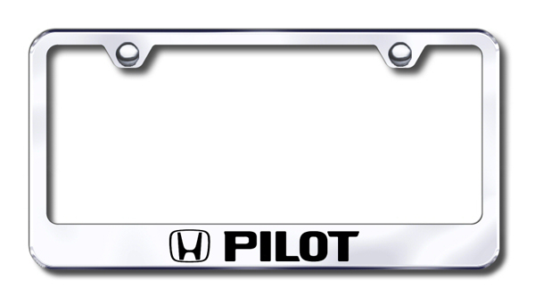 Honda Pilot Laser Etched Stainless Steel License Plate Frame - Finish:Brush