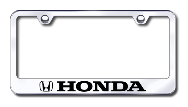 Honda Laser Etched Stainless Steel License Plate Frame - Finish:Brush