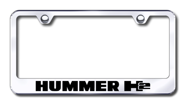 Hummer H2 Laser Etched Stainless Steel License Plate Frame - Finish:Black
