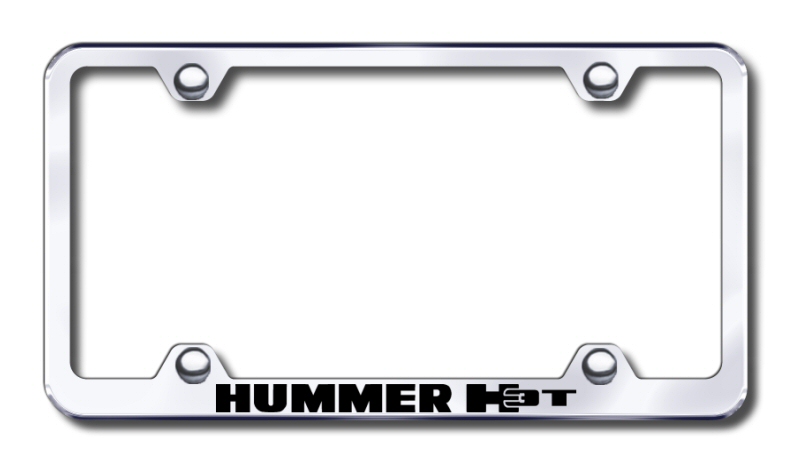 Hummer H3-T Laser Etched Stainless Steel Wide License Plate Frame - Finish:Brush