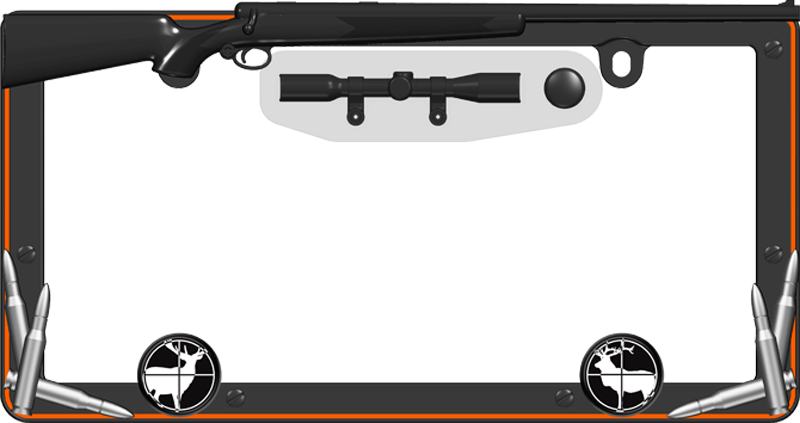 Hunter Black & Orange License Plate Frame Kit