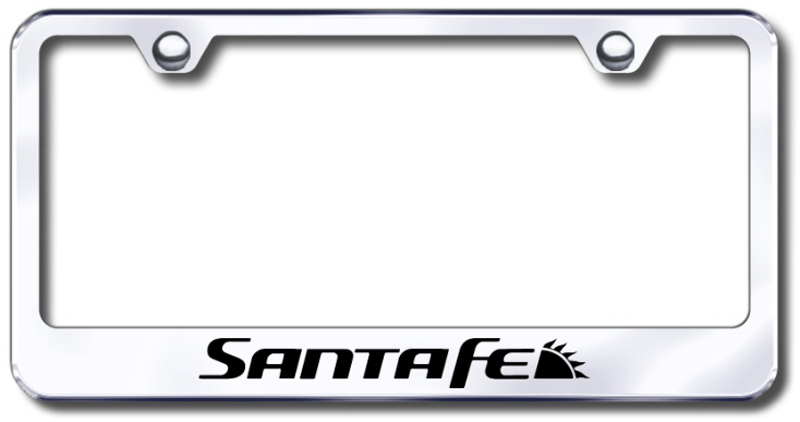 Hyundai Santa Fe Laser Etched Stainless Steel License Plate Frame - Finish:Mirror